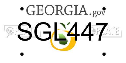 SGL447 Georgia License Plate