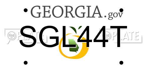 SGL44T Georgia License Plate