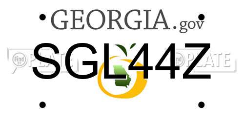 SGL44Z Georgia License Plate