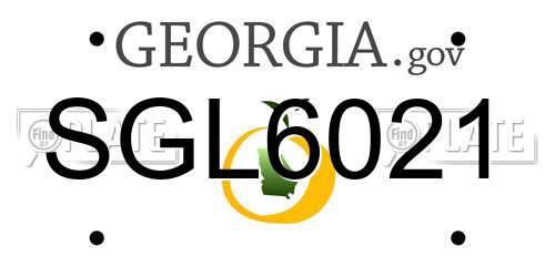 SGL6021 Georgia License Plate