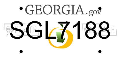 SGL7188 Georgia License Plate