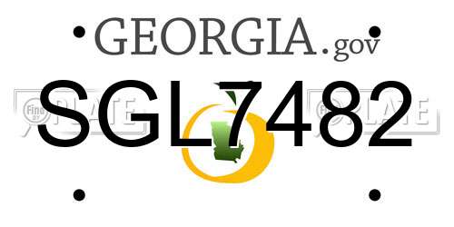 SGL7482 Georgia License Plate