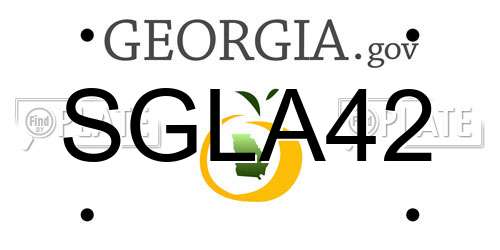 SGLA42 Georgia License Plate