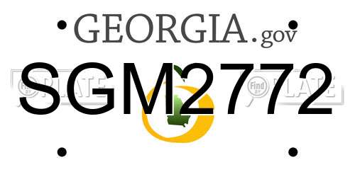 SGM2772 Georgia License Plate