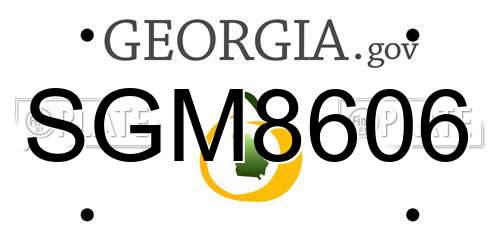 SGM8606 Georgia License Plate