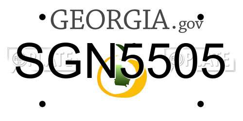 SGN5505 Georgia License Plate