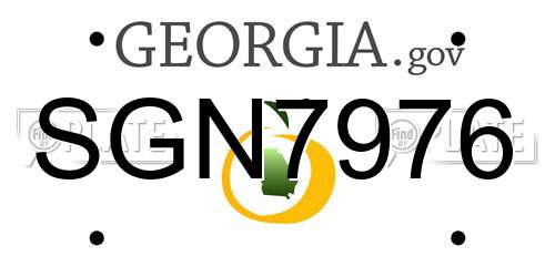 SGN7976 Georgia License Plate