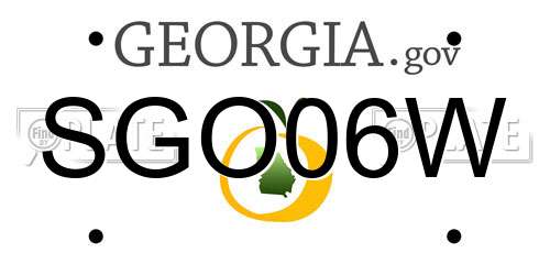 SGO06W Georgia License Plate