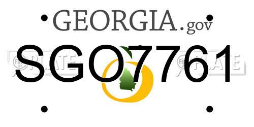 SGO7761 Georgia License Plate