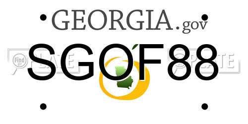 SGOF88 Georgia License Plate