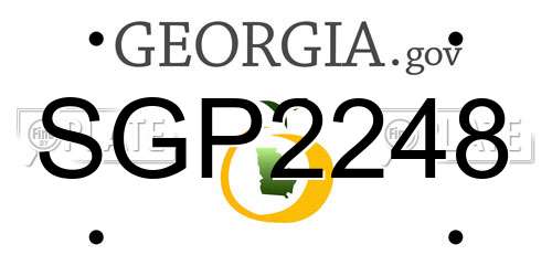 SGP2248 Georgia License Plate