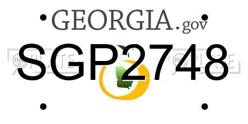 SGP2748 Georgia License Plate