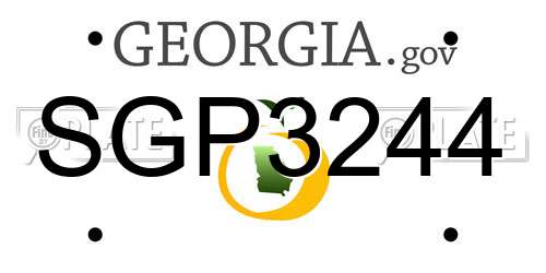 SGP3244 Georgia License Plate