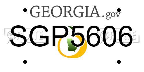 SGP5606 Georgia License Plate