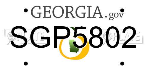 SGP5802 Georgia License Plate