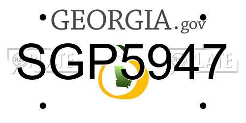 SGP5947 Georgia License Plate