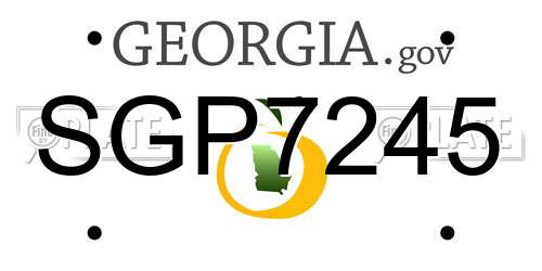 SGP7245 Georgia License Plate