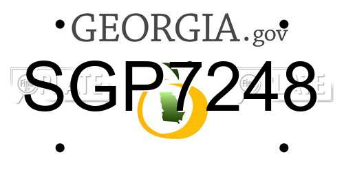 SGP7248 Georgia License Plate