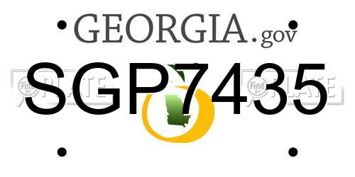 SGP7435 Georgia License Plate