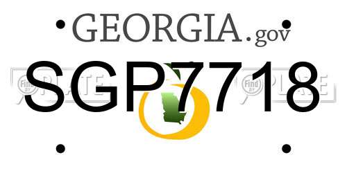 SGP7718 Georgia License Plate
