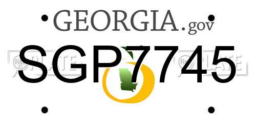 SGP7745 Georgia License Plate