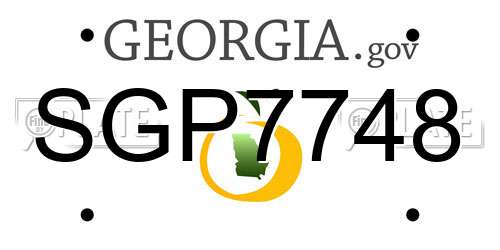 SGP7748 Georgia License Plate