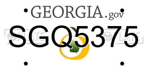 SGQ5375 Georgia License Plate