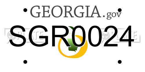 SGR0024 Georgia License Plate