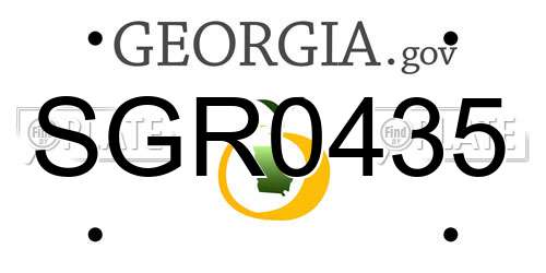 SGR0435 Georgia License Plate
