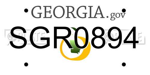 SGR0894 Georgia License Plate