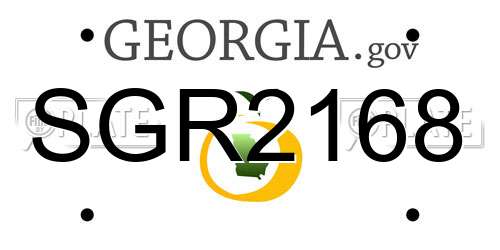 SGR2168 Georgia License Plate