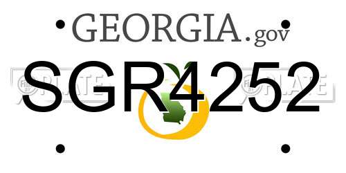 SGR4252 Georgia License Plate
