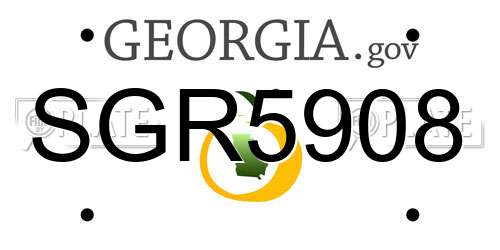 SGR5908 Georgia License Plate
