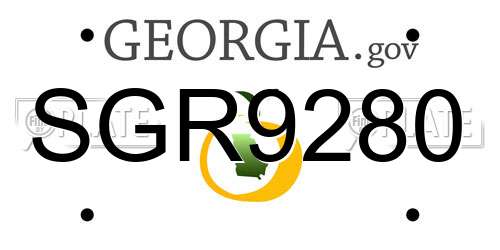 SGR9280 Georgia License Plate