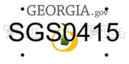 SGS0415 Georgia License Plate