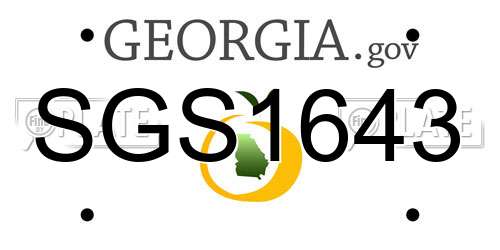 SGS1643 Georgia License Plate