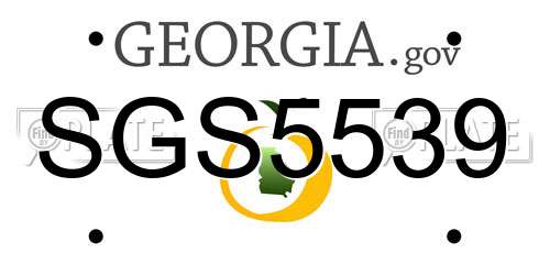 SGS5539 Georgia License Plate