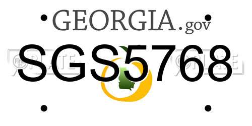 SGS5768 Georgia License Plate