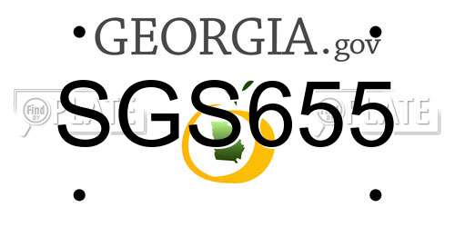 SGS655 Georgia License Plate