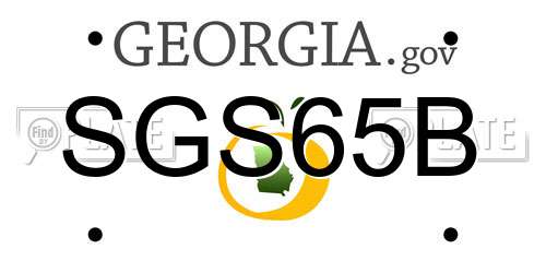 SGS65B Georgia License Plate