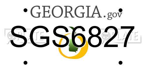 SGS6827 Georgia License Plate
