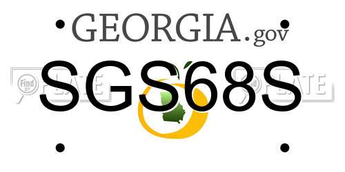 SGS68S Georgia License Plate