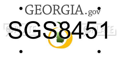 SGS8451 Georgia License Plate