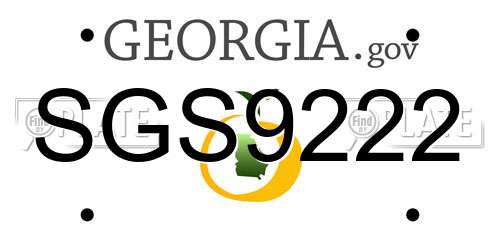 SGS9222 Georgia License Plate