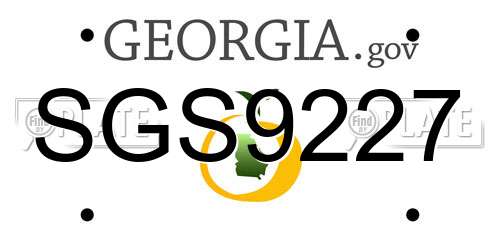 SGS9227 Georgia License Plate