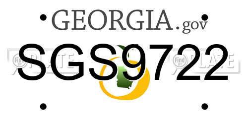 SGS9722 Georgia License Plate
