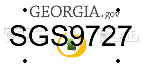 SGS9727 Georgia License Plate