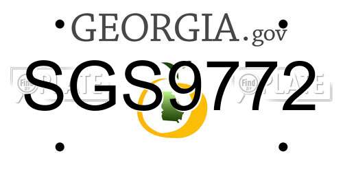 SGS9772 Georgia License Plate
