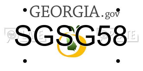 SGSG58 Georgia License Plate