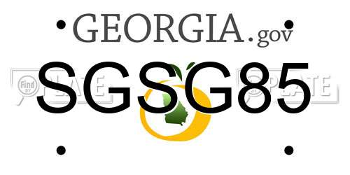 SGSG85 Georgia License Plate